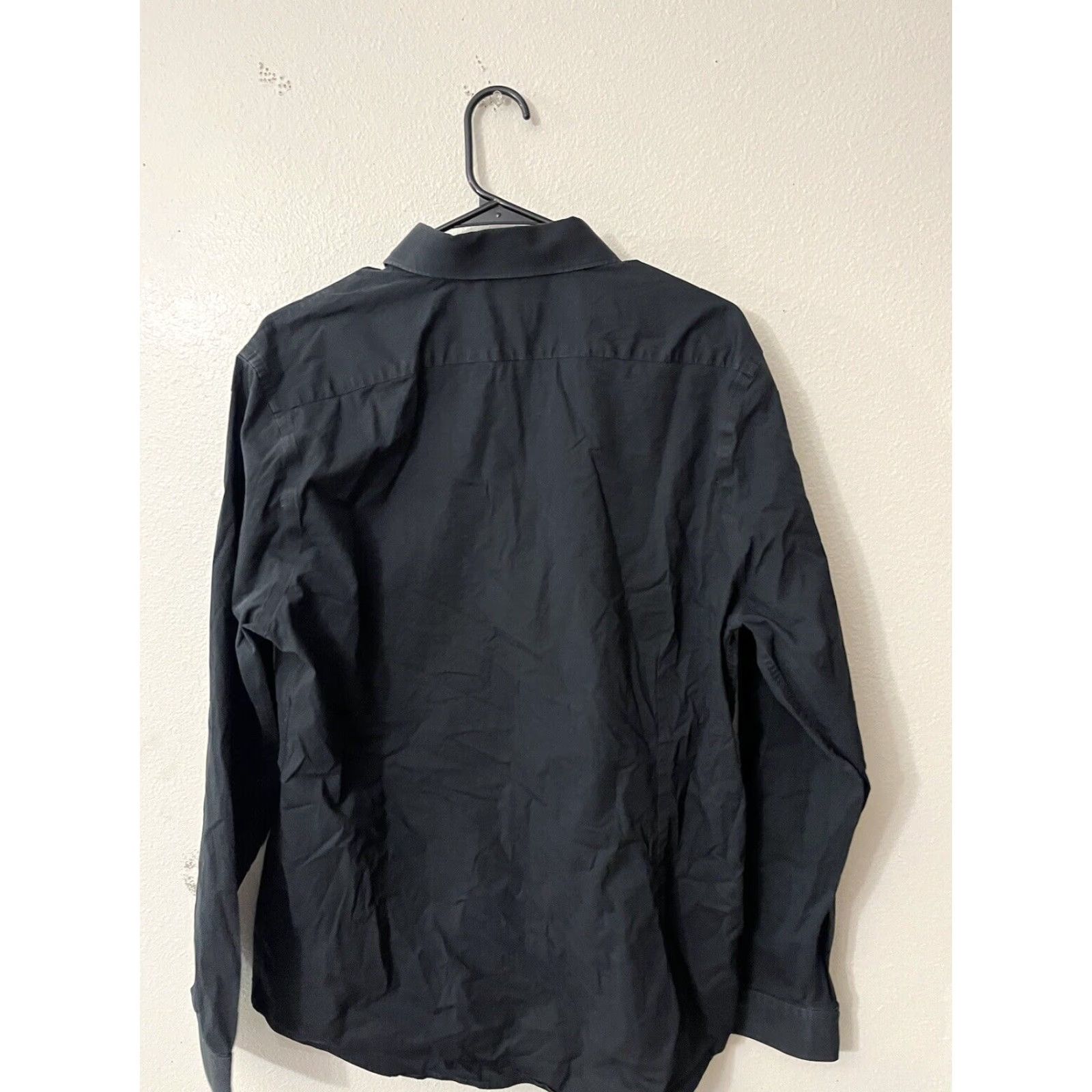 Express Express Dress Shirt Adult Men XL Black Solid 1MX Extra Slim Fit Size 46R - 2 Thumbnail