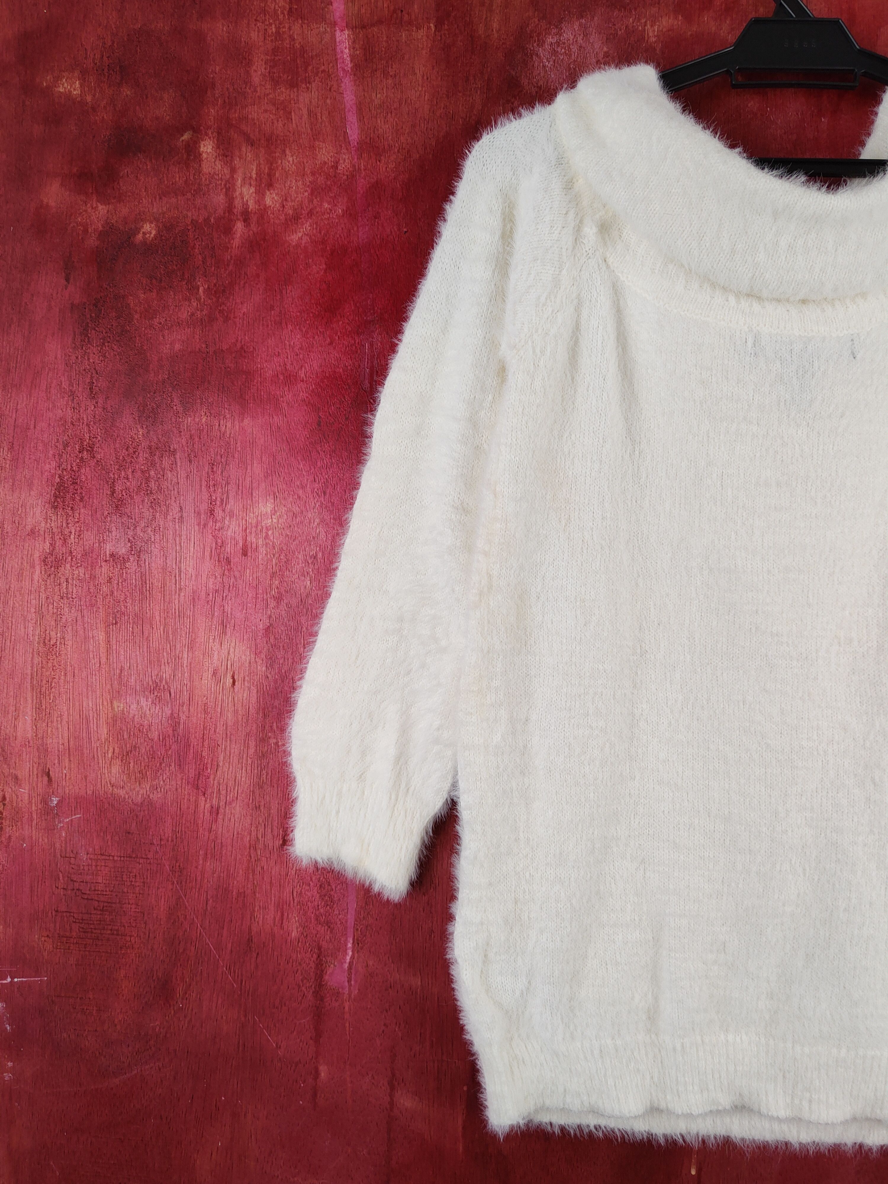 Homespun Knitwear Forever 21 Ivory Shag Shaggy Fur Mohair Knitwear #S2032 Size M / US 6-8 / IT 42-44 - 8 Thumbnail