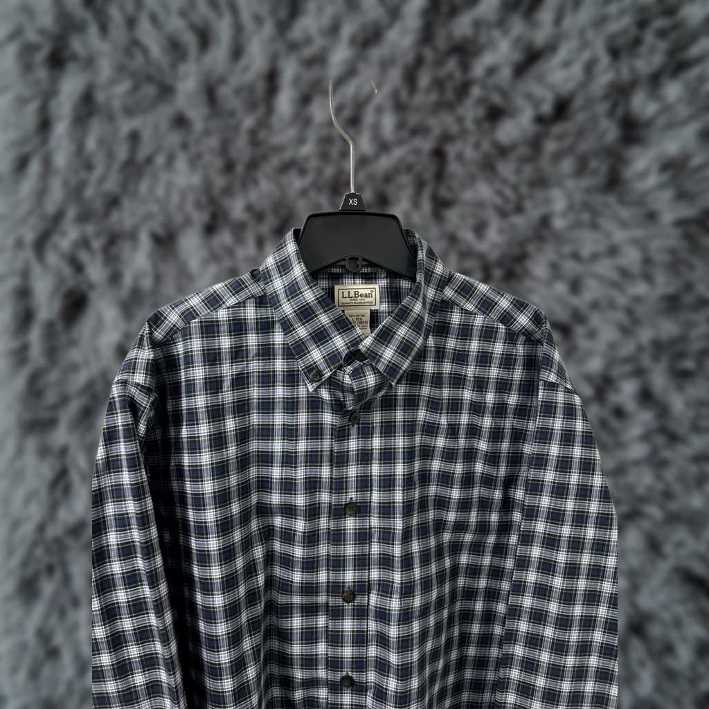 Vintage LL Bean Shirt Mens XL Blue Plaid Kennebunk Sport Oxford Button Down L/S 218573 Size US XL / EU 56 / 4 - 1 Thumbnail