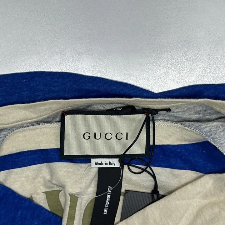 Gucci Gucci Gucci SS20 Blue and White Striped T-Shirt -2506 Size US L / EU 52-54 / 3 - 3 Thumbnail