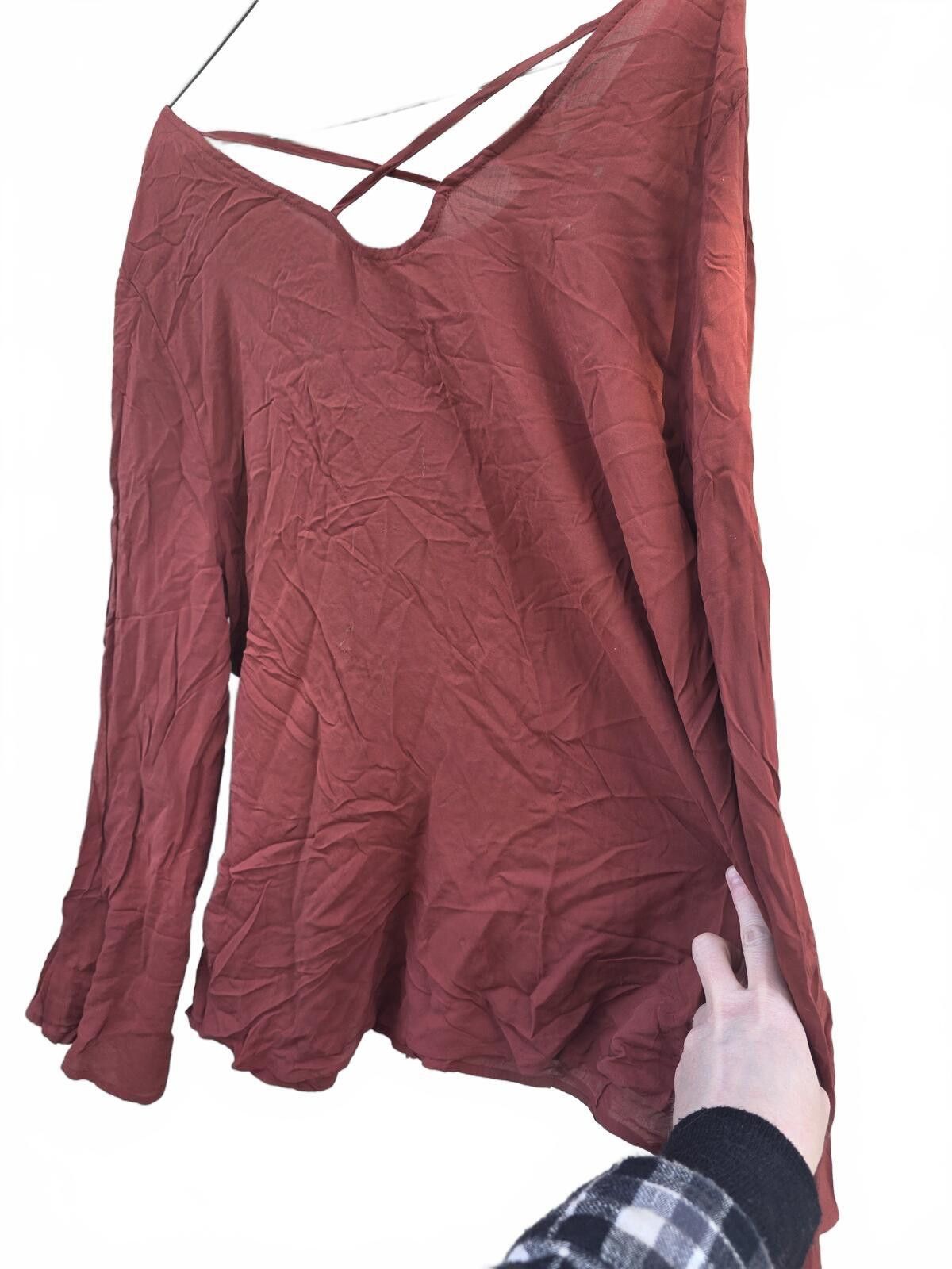 Faded Glory Faded Glory Rusty Nail Brown Embroidered Top Juniors XXL 20 Size XXL / US 16-18 / IT 52-54 - 3 Thumbnail