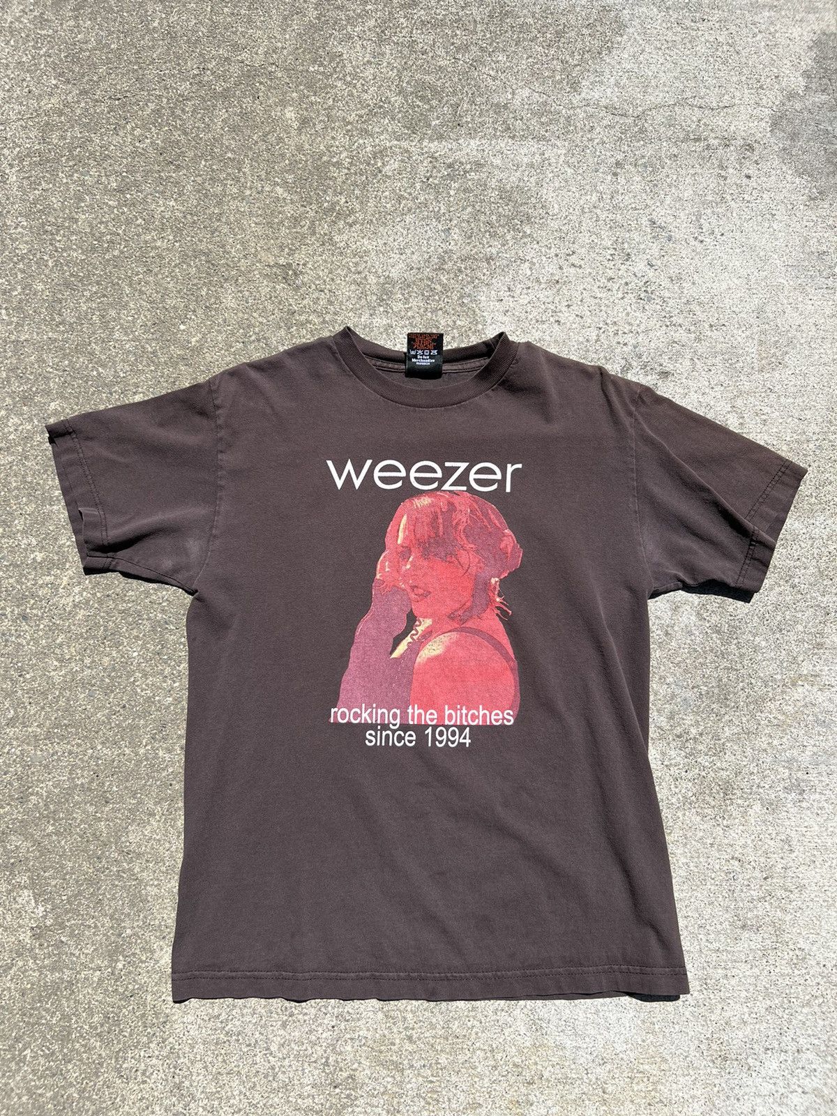 image of Band Tees 90's Weezer Bootleg in Brown, Men's (Size Medium)