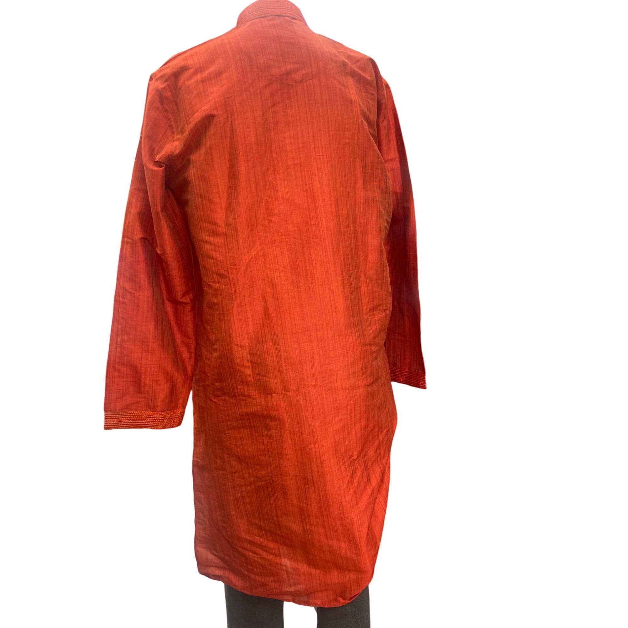 Other Manyavar Men's Kurta Orange Rust with Subtle Gold Stitching Size US L / EU 52-54 / 3 - 2 Thumbnail