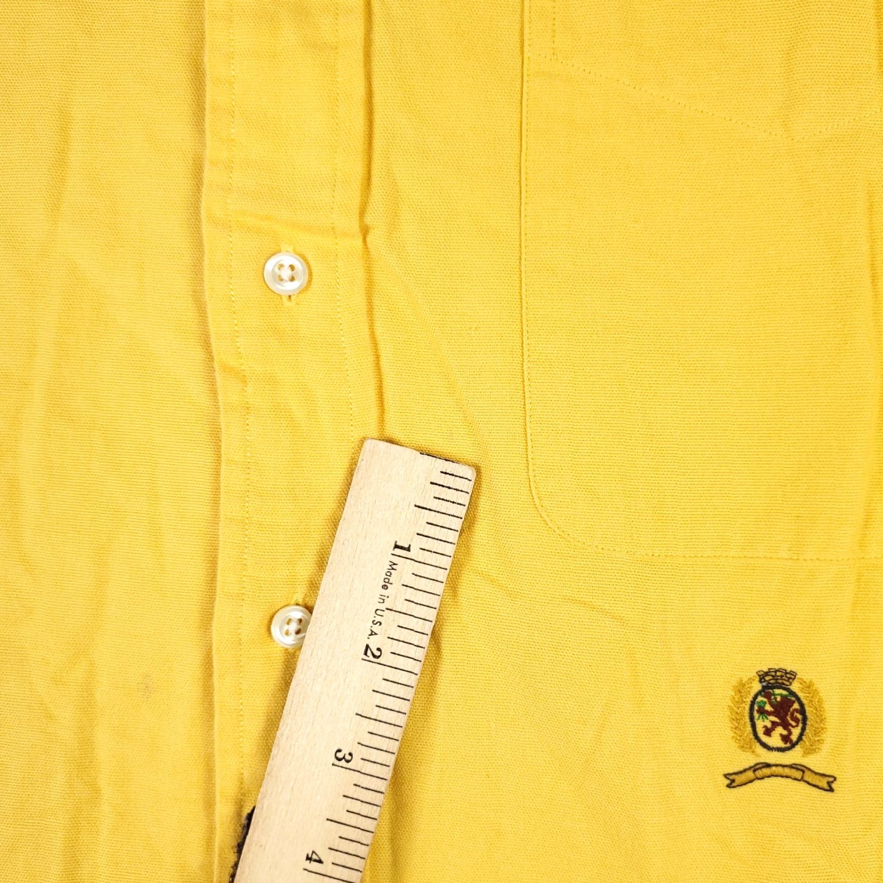 Tommy Hilfiger Tommy Hilfiger Dress Shirt Mens 16 Yellow Long Sleeve Button Up Cotton Classic Preppy American Mens Size US L / EU 52-54 / 3 - 4 Thumbnail