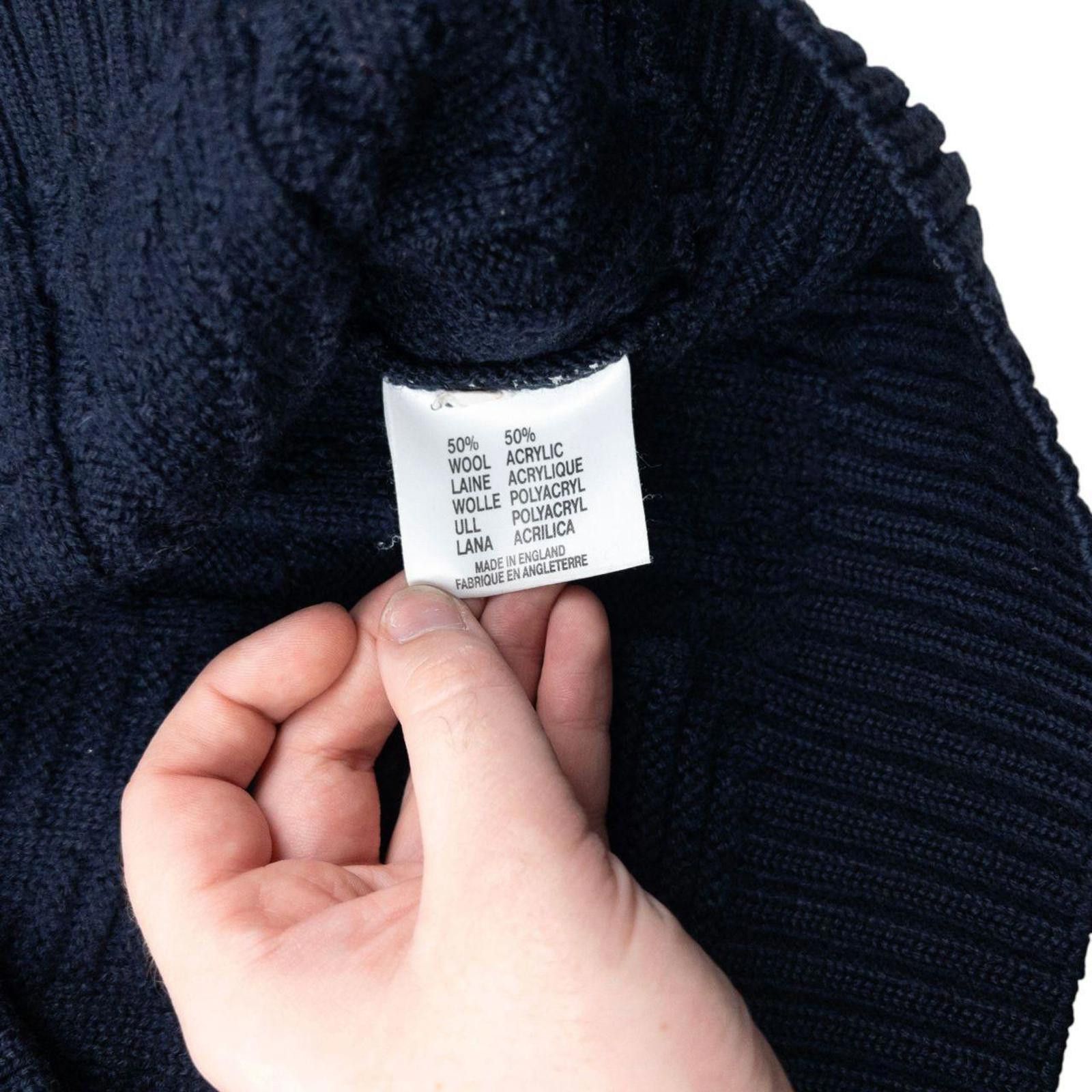 Burberry Vintage 90s Burberry Embroidered Wool Cable Knit Jumper XL Size US XL / EU 56 / 4 - 6 Thumbnail