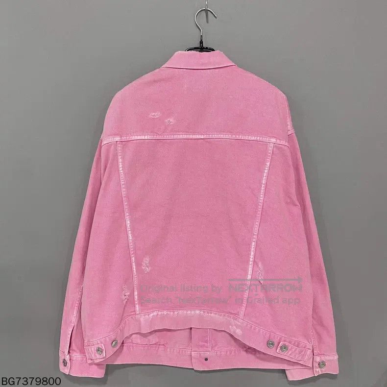 Balenciaga Balenciaga Pink washed denim jacket Size US M / EU 48-50 / 2 - 2 Thumbnail