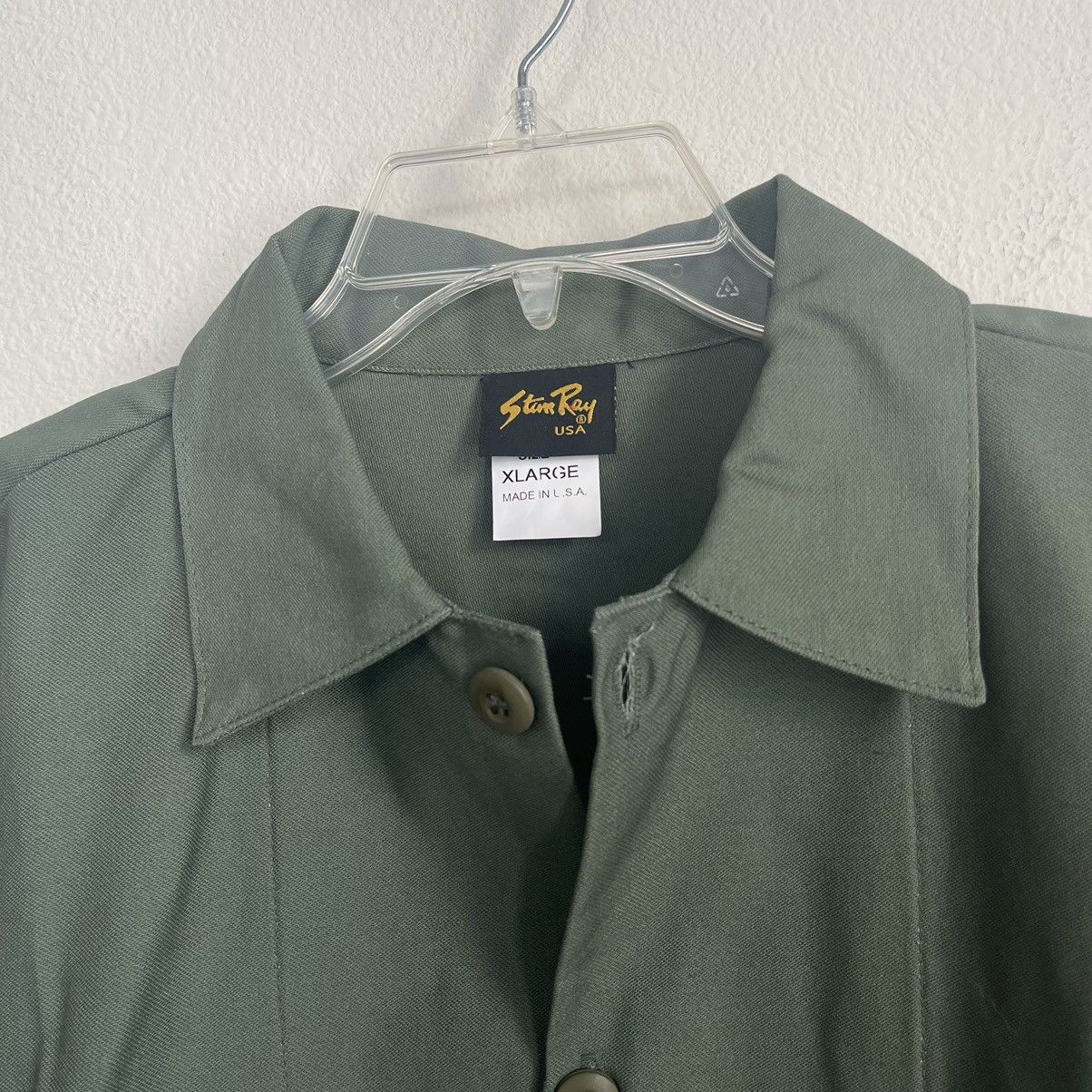 Stan Ray Stan Ray CPO Olive Green Button Down Double Pocket Shirt Size US XL / EU 56 / 4 - 6 Thumbnail