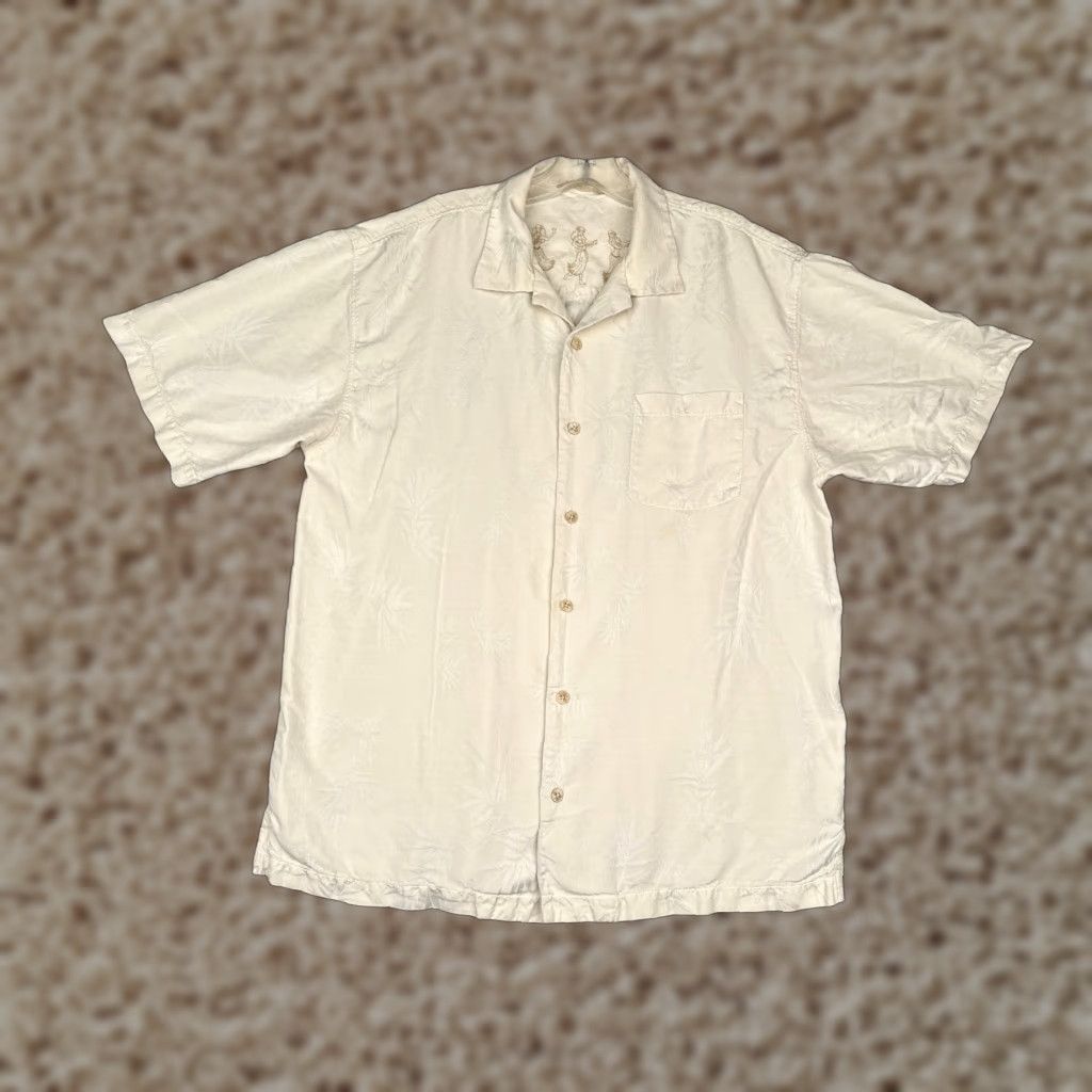 Tommy Bahama Tommy Bahama Shirt Men Medium Ivory Floral Silk Button Hawaiian Embroider Size US M / EU 48-50 / 2 - 1 Thumbnail