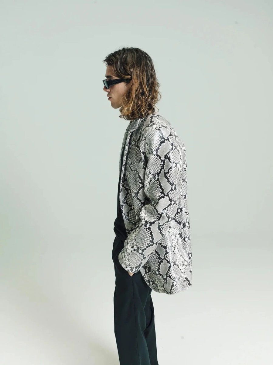 SECOND/LAYER Leather Snakeskin Blazer Jacket Python Sz 50