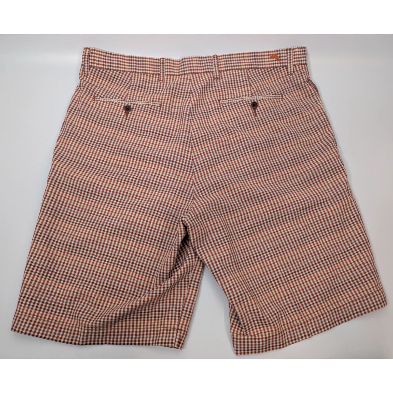 Tommy Bahama TOMMY BAHAMA Checkered Shorts Bermuda Casual Beach Paradise Nation Cotton Red 34 Men Slim Fit Pockets Regular Size 34 USA Size US 34 / EU 50 - 2 Thumbnail
