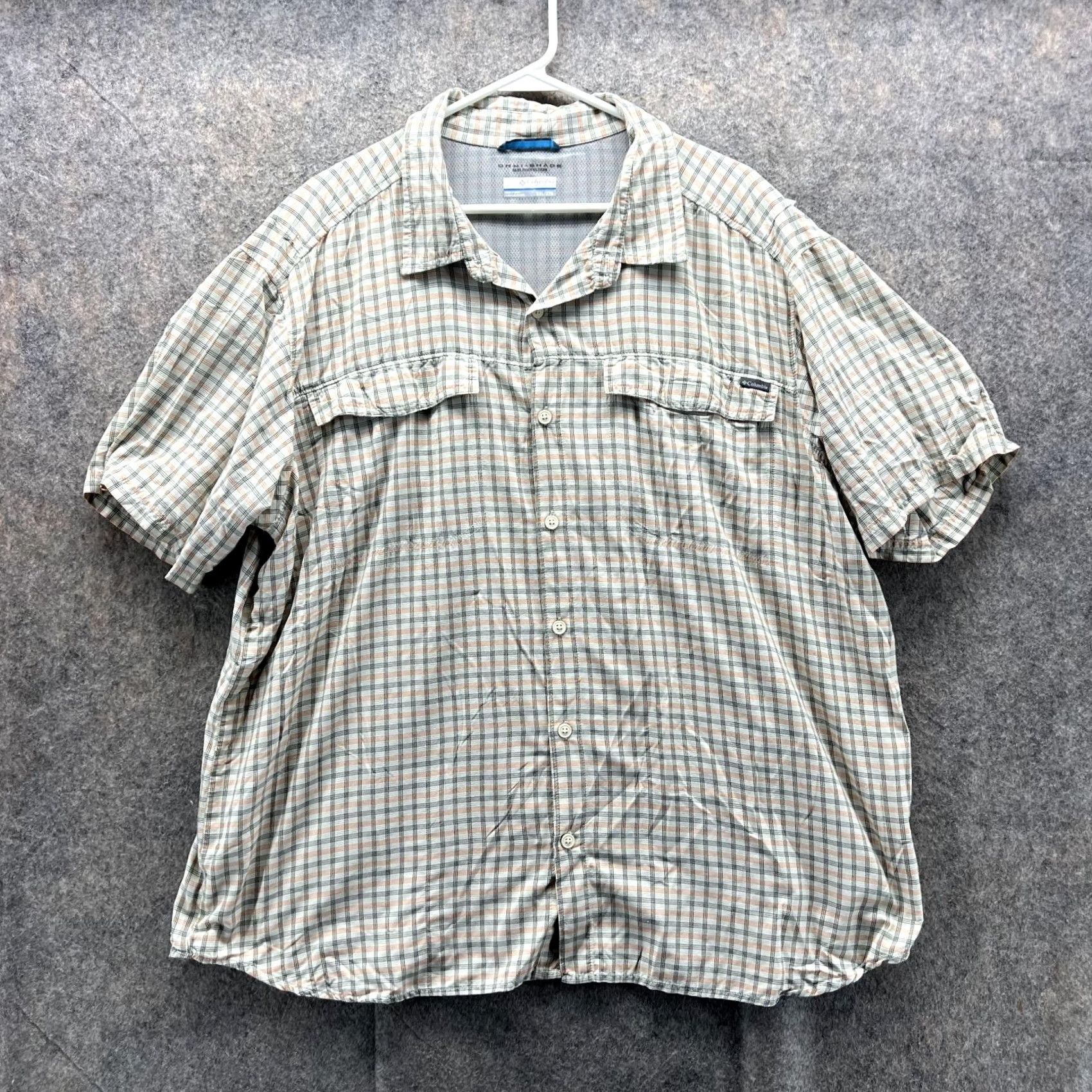 Vintage Columbia Shirt Men XXL White Casual Button-Up Preppy Omni Shade Sun Protection Shirt Men XXL White Plaid Button-Down Short Sleeve All Seasons Size US XXL / EU 58 / 5 - 2 Thumbnail