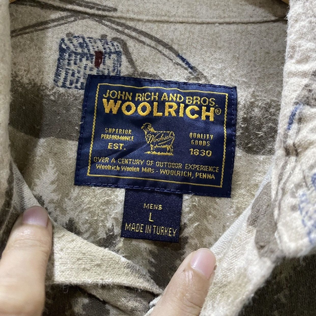 Woolrich Woolen Mills Vintage Woolrich Fly Fishing AOP Flannel Shirt - [L] Size US L / EU 52-54 / 3 - 11 Thumbnail