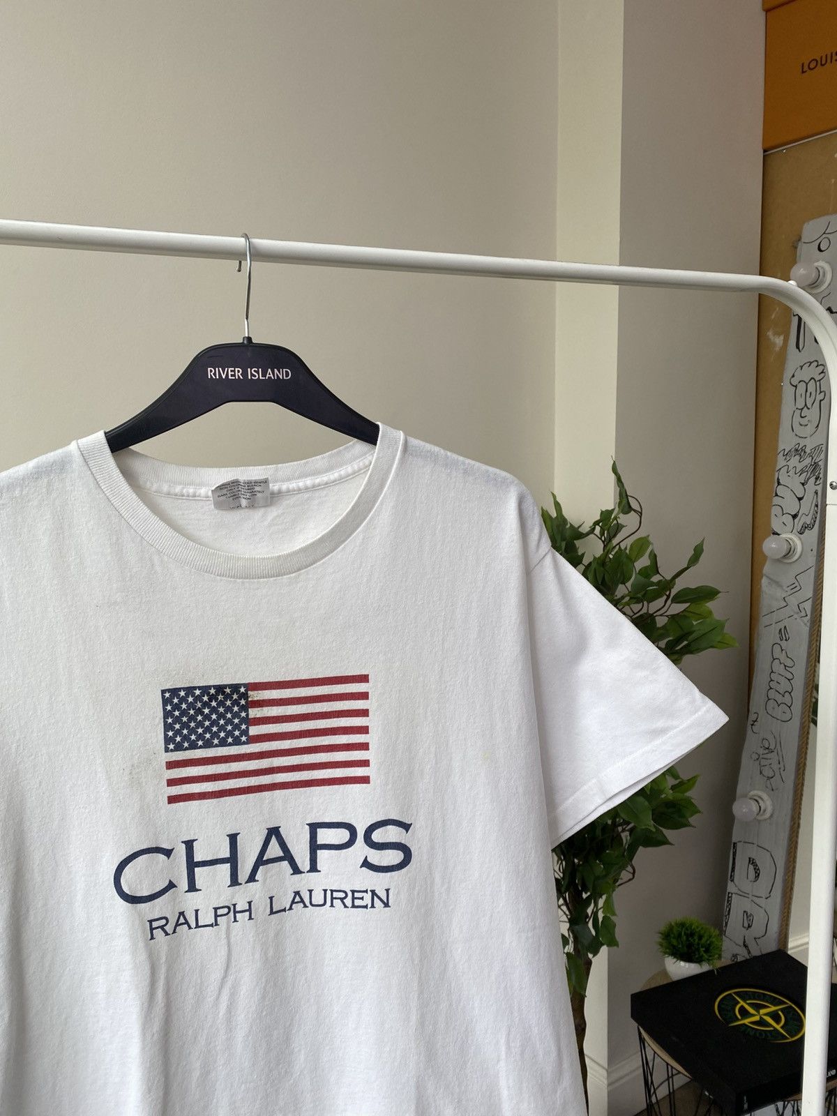 Chaps Ralph Lauren × Polo Ralph Lauren × Vintage Vintage 90s CHAPS RALPH LAUREN american flag printed tee Size US L / EU 52-54 / 3 - 4 Thumbnail