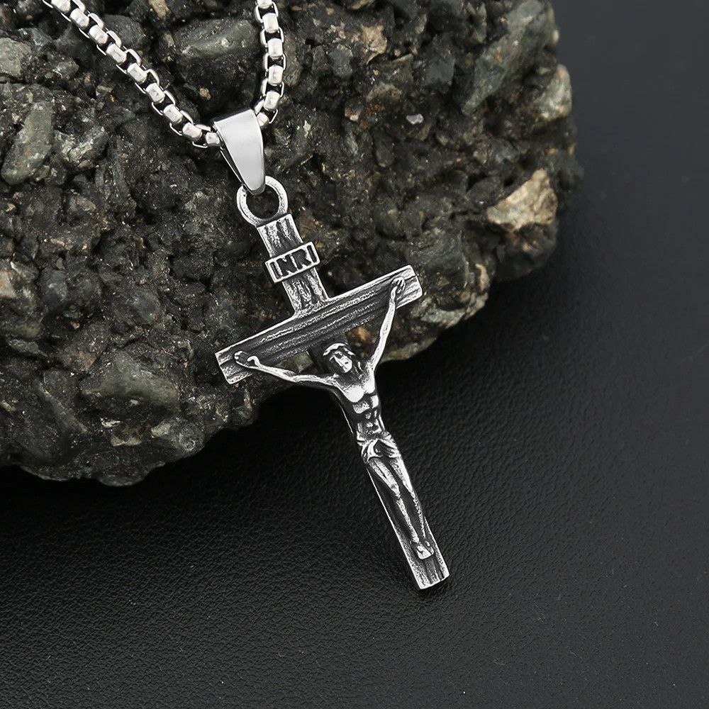 Vintage Jesus Cross Pendant Necklace Size ONE SIZE - 4 Thumbnail