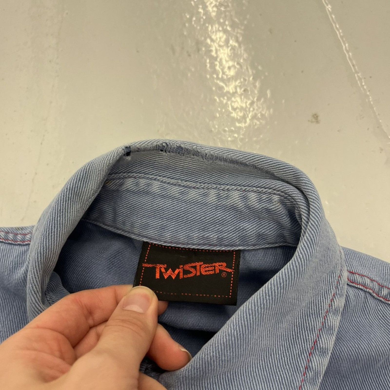 Other Vintage 70s Twister Blue Western Snap Denim Jacket Size L / US 10 / IT 46 - 4 Thumbnail