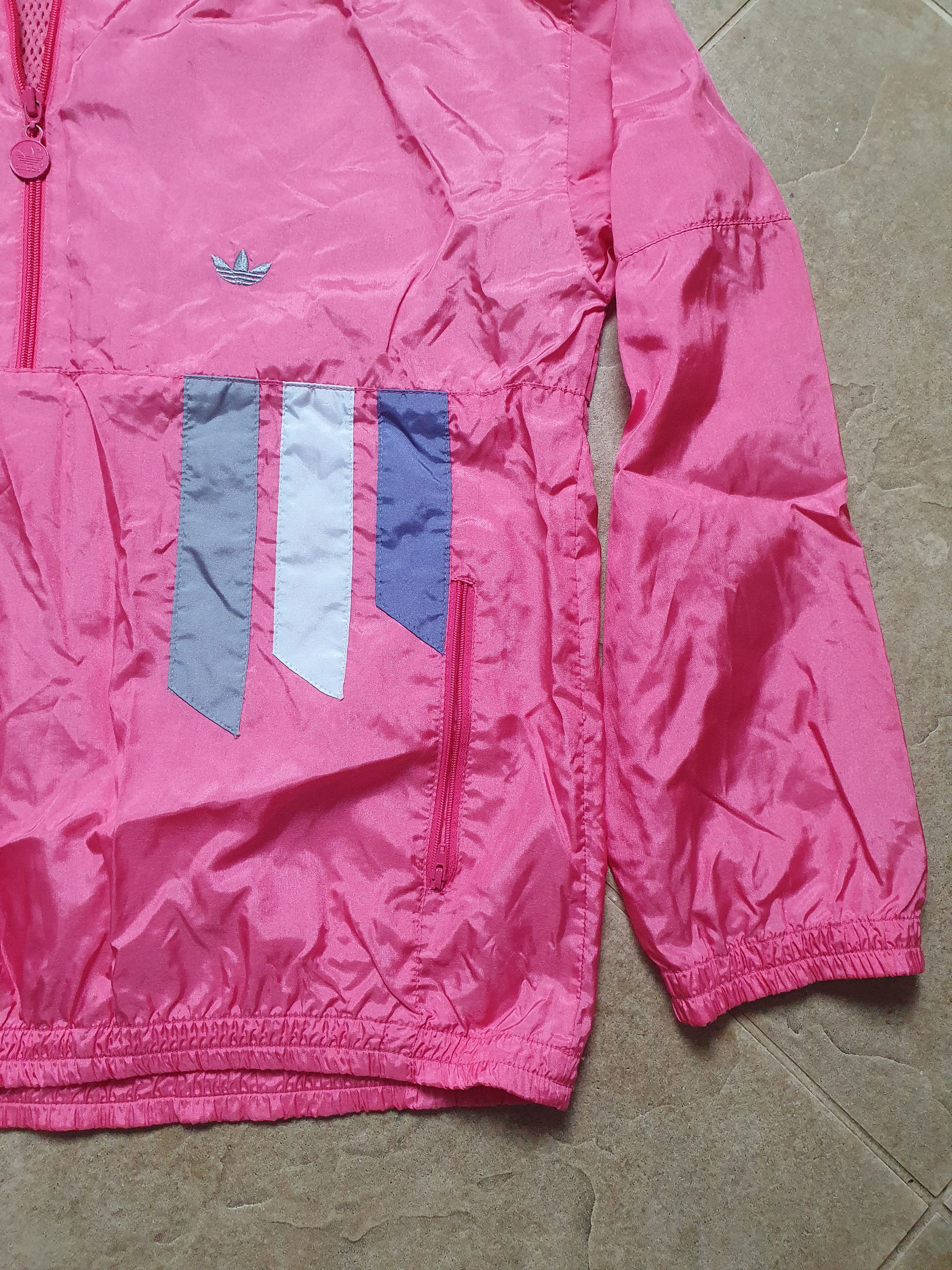 Adidas Vintage Women's 80s 90s Adidas Windbreaker Jacket Pink Size L / US 10 / IT 46 - 6 Thumbnail