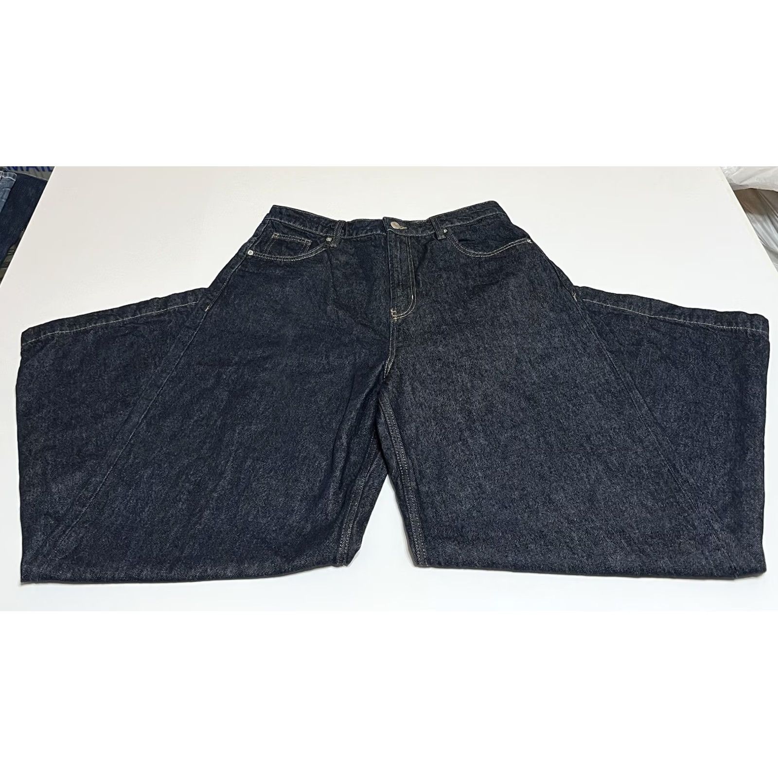 Cotton On Cotton On 91 Wide Leg High Rise Relaxed Jeans Dark Wash Blue 32x30 Womens Jeans 5-Pocket Design Size 24" / US 00 / IT 34 - 2 Thumbnail