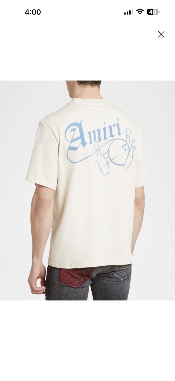 Amiri Beige Amiri Bowling Tee Size US L / EU 52-54 / 3 - 2 Thumbnail