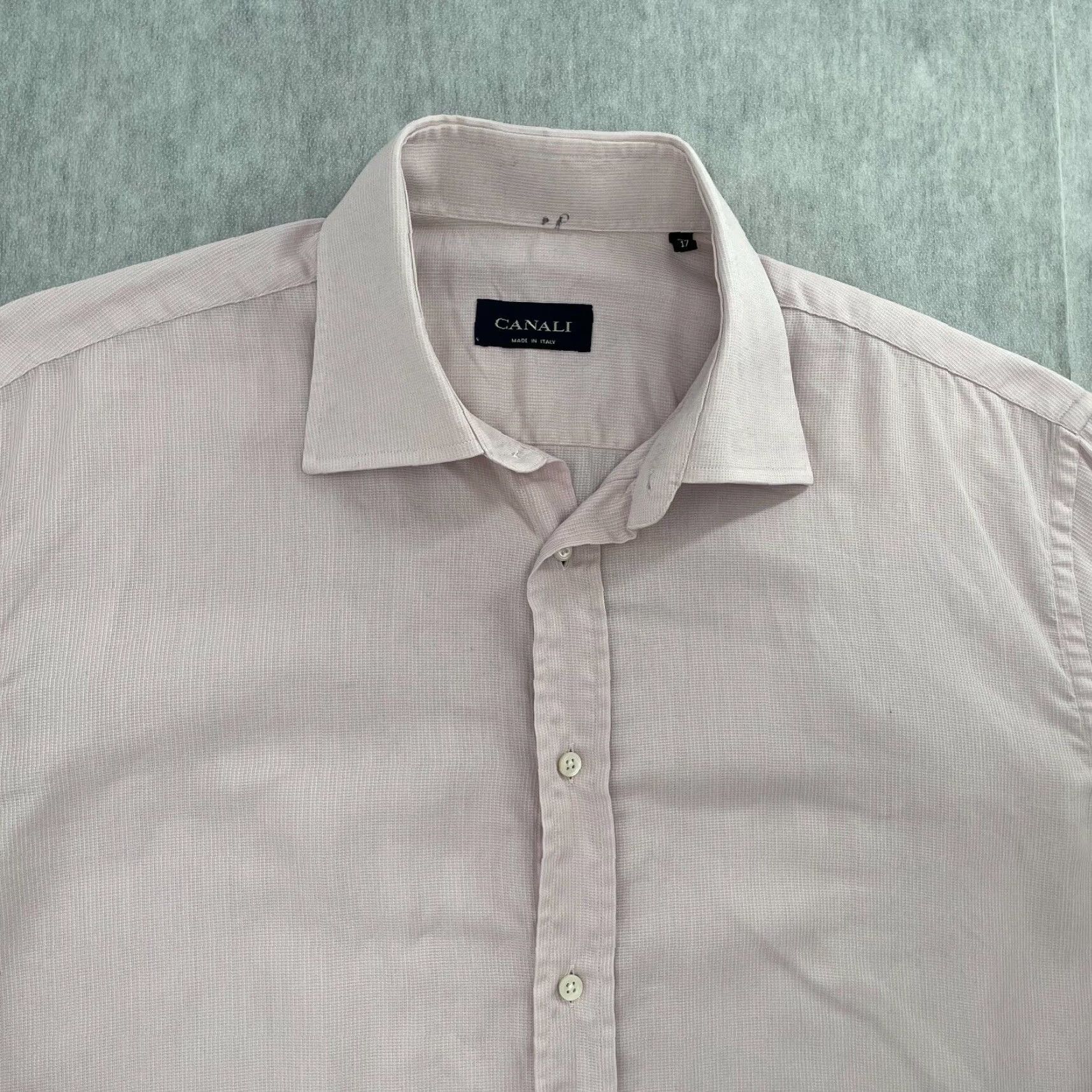 Canali VINTAGE Canali Dress Shirt Men 17 Pink Cotton Long Sleeve Formal Business Casual Italy Size US XL / EU 56 / 4 - 3 Thumbnail