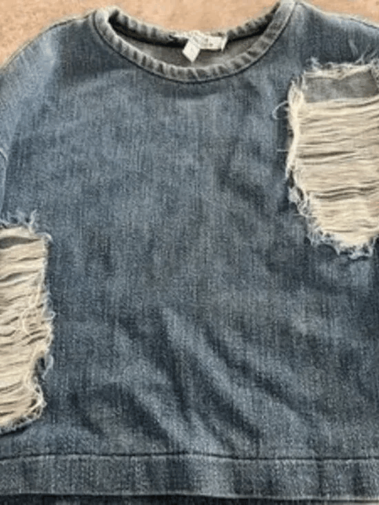 Other Ksenia Schnaider FW 2018 RTW Distressed Denim Sweater Size S / US 4 / IT 40 - 16 Thumbnail