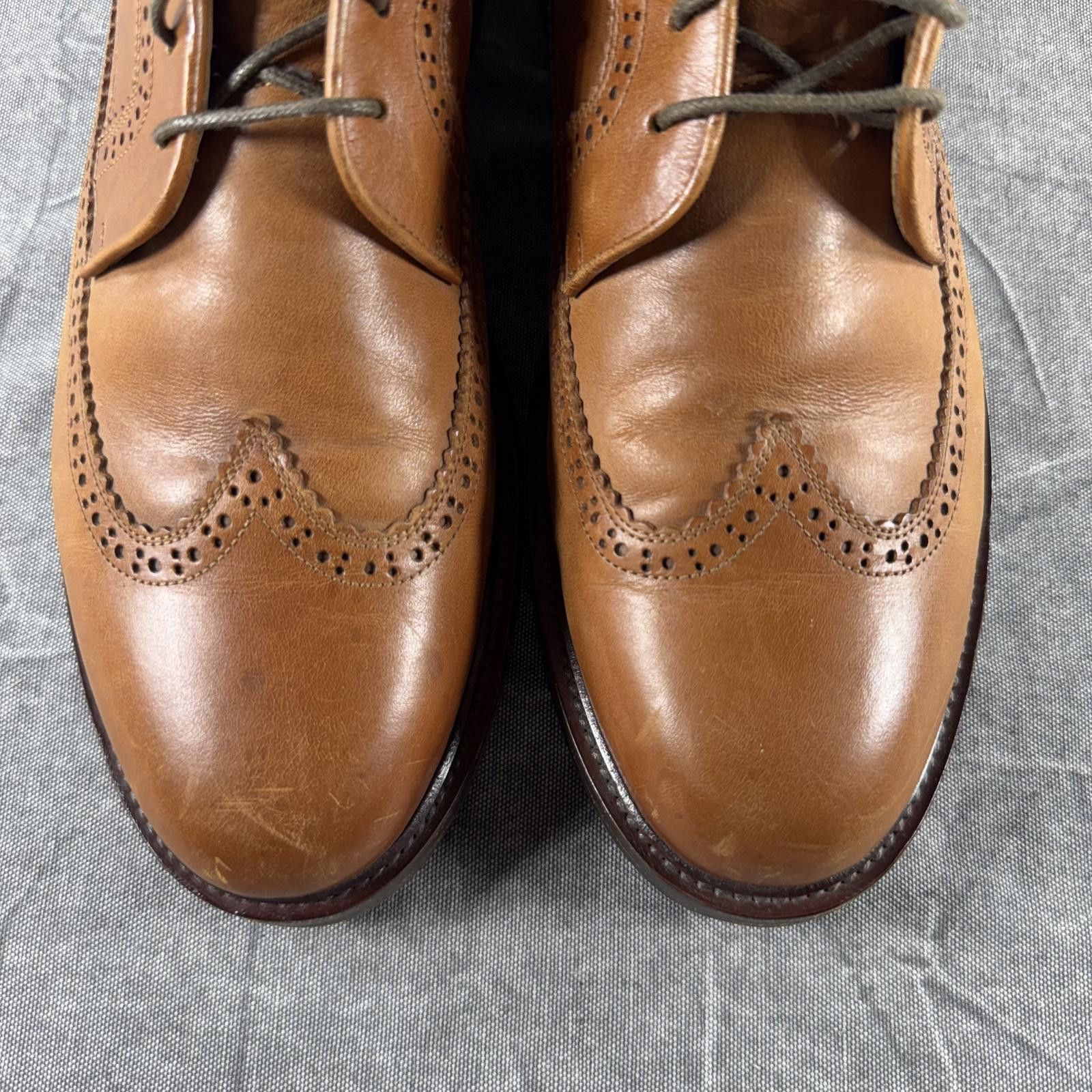 Unknown London Men's Classic Brown Leather Wingtip Boots Size US 9 / EU 42 - 2 Thumbnail
