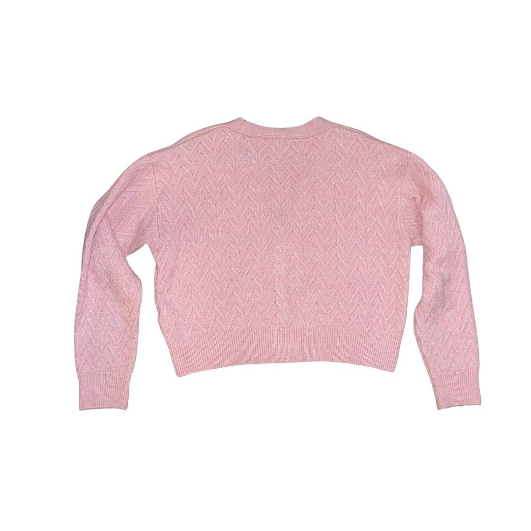 Zara Pink Chunky Knit Button Cropped Cardigan Sweater Spring Chic Size S / US 4 / IT 40 - 2 Thumbnail