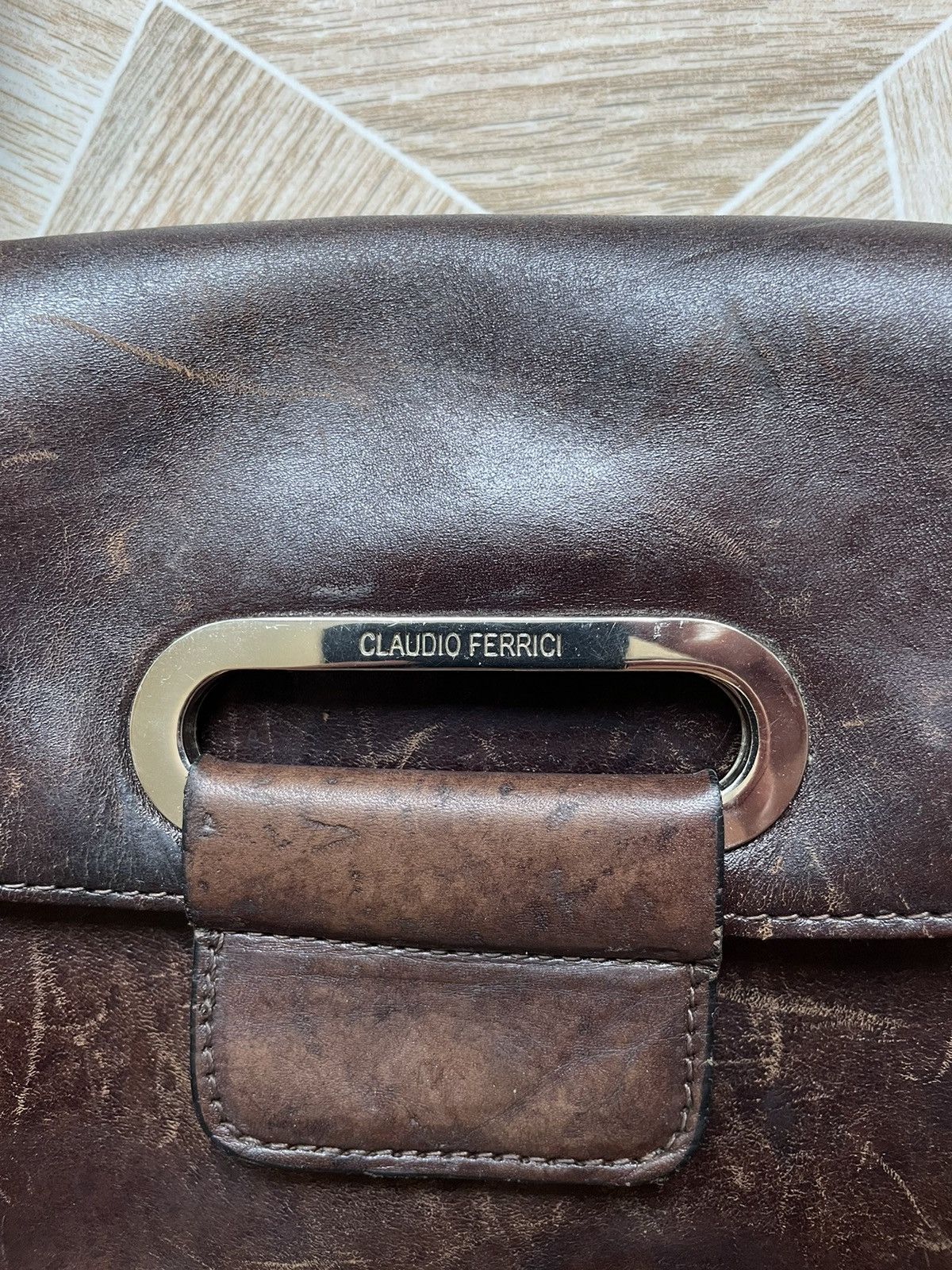 Vintage Retro Vintage Claudio Ferrici Leather Brown Shoulder Bag Size ONE SIZE - 3 Thumbnail