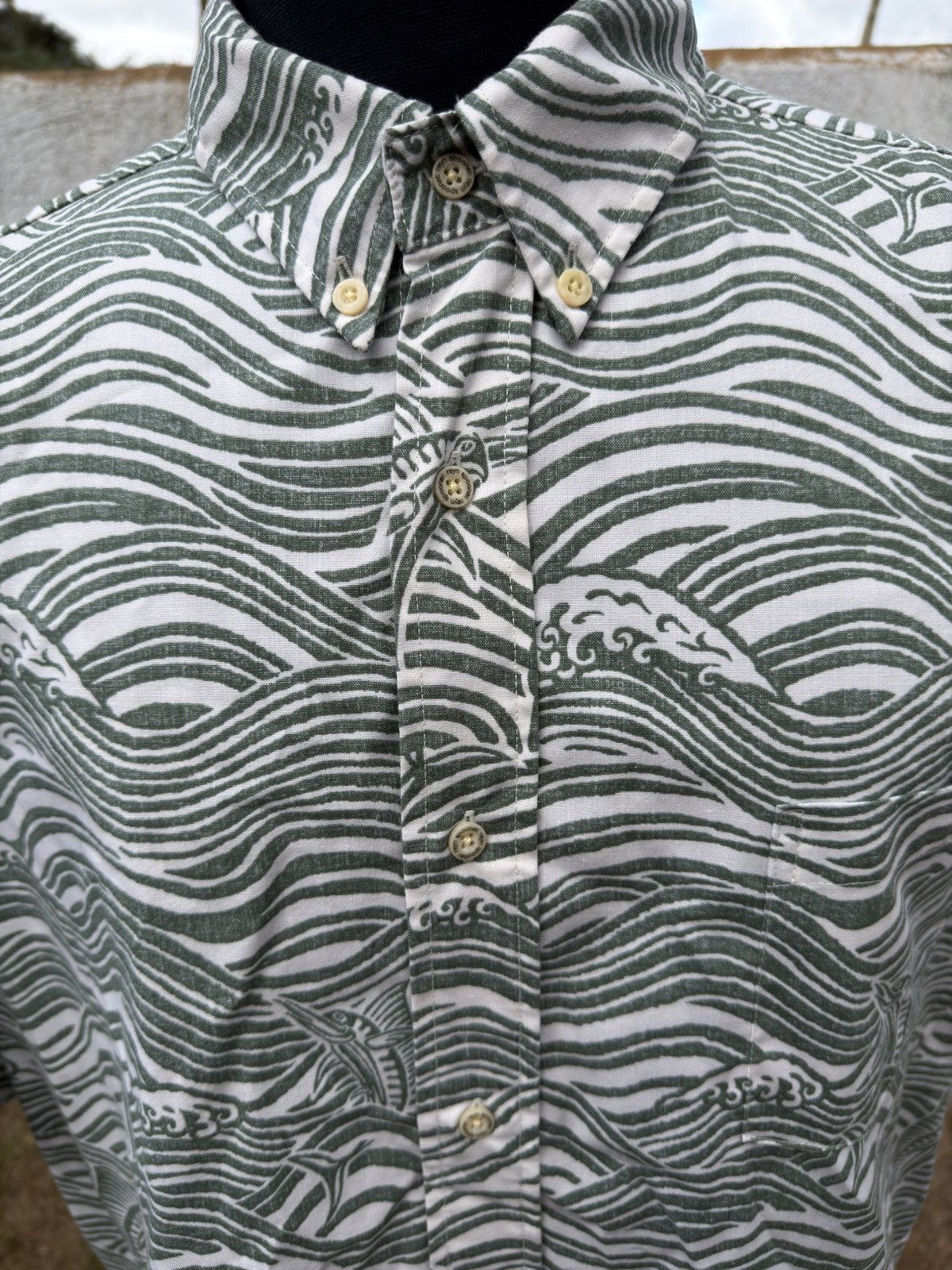 Reyn Spooner Reyn Spooner Classic Fit Green/White Full Button Men's XL Size US XL / EU 56 / 4 - 3 Thumbnail