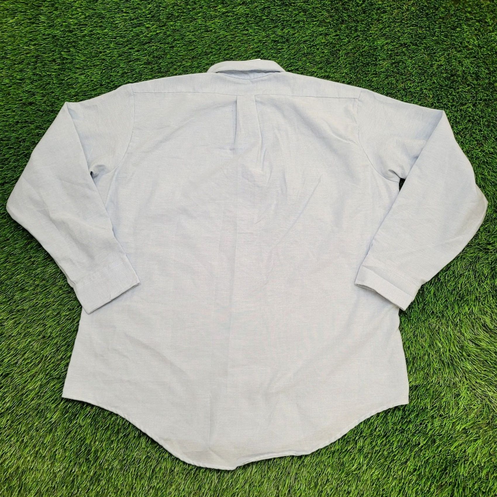 Vintage VINTAGE 90s Preppy MOD Button-Up Shirt M/L Baggy Long-Tails 24x30 Blue Shirt Mens Size US M / EU 48-50 / 2 - 2 Thumbnail