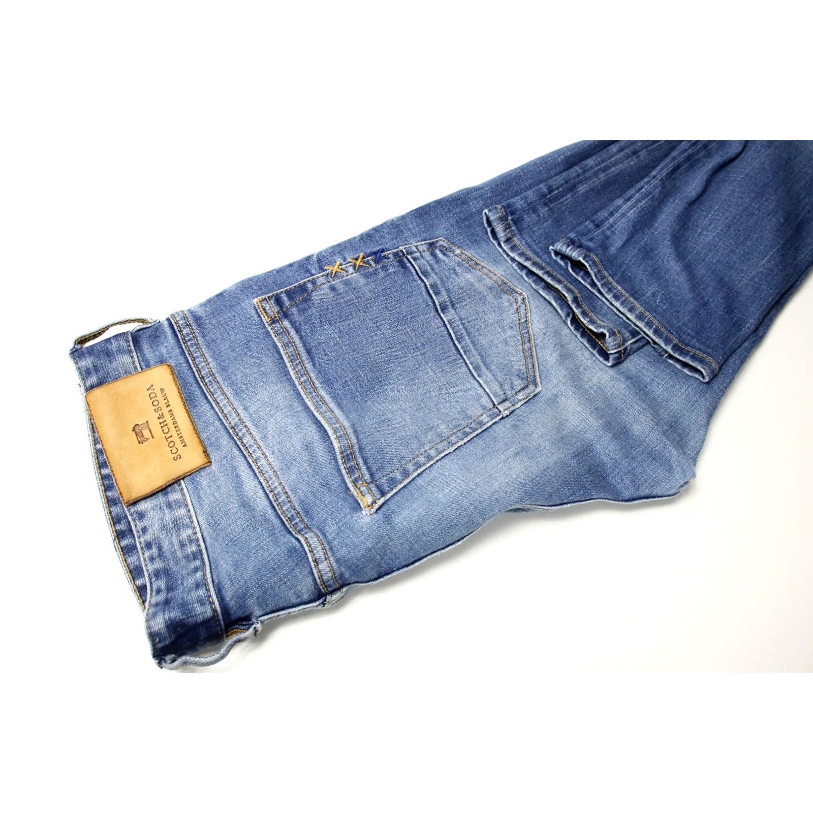 Scotch & Soda SCOTCH & SODA Skim Jeans Men's W32/L34 Slim Fit Zip Fly Stretch Whiskers Blue Size US 32 / EU 48 - 5 Thumbnail