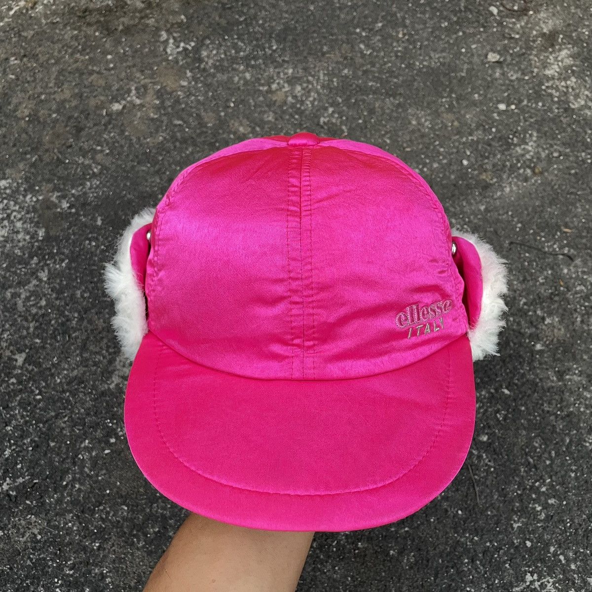 image of Mink Fur Coat Sick Neon Earflap Hat With Mohair Inner in Neon Pink, Men's (Size 42)