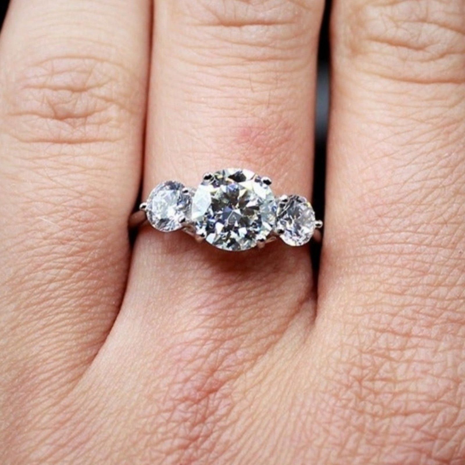 Other 2 CT Moissanite Three-Stone Engagement Ring 925 6 Size ONE SIZE - 1 Thumbnail