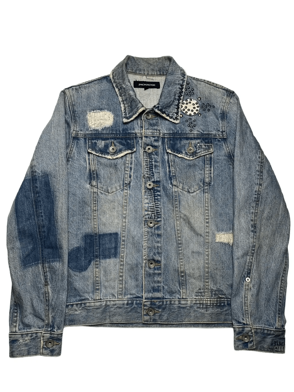 image of If Six Was Nine x Jack Rose 2000S Jackrose - Studded & Distressed Denim Jacket, Men's (Size Medium)