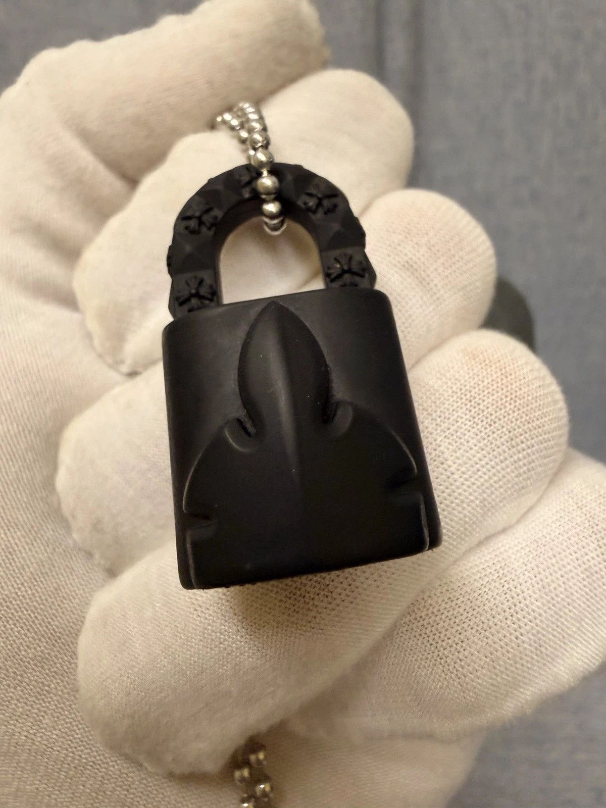 Chrome Hearts Chrome Hearts Silicone Lock Necklace Black 30" Size ONE SIZE - 4 Thumbnail