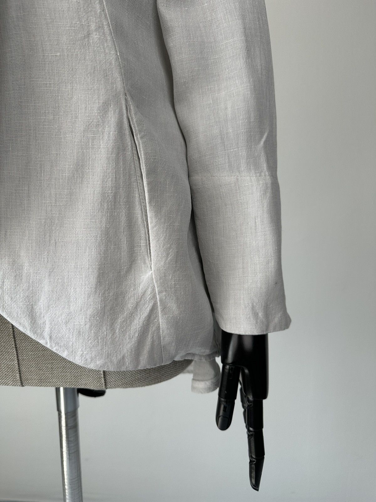 Annette Gortz ANNETTE GORTZ Avant Garde Asymmetrical Linen Blazer Jacket Size XS / US 0-2 / IT 36-38 - 10 Thumbnail