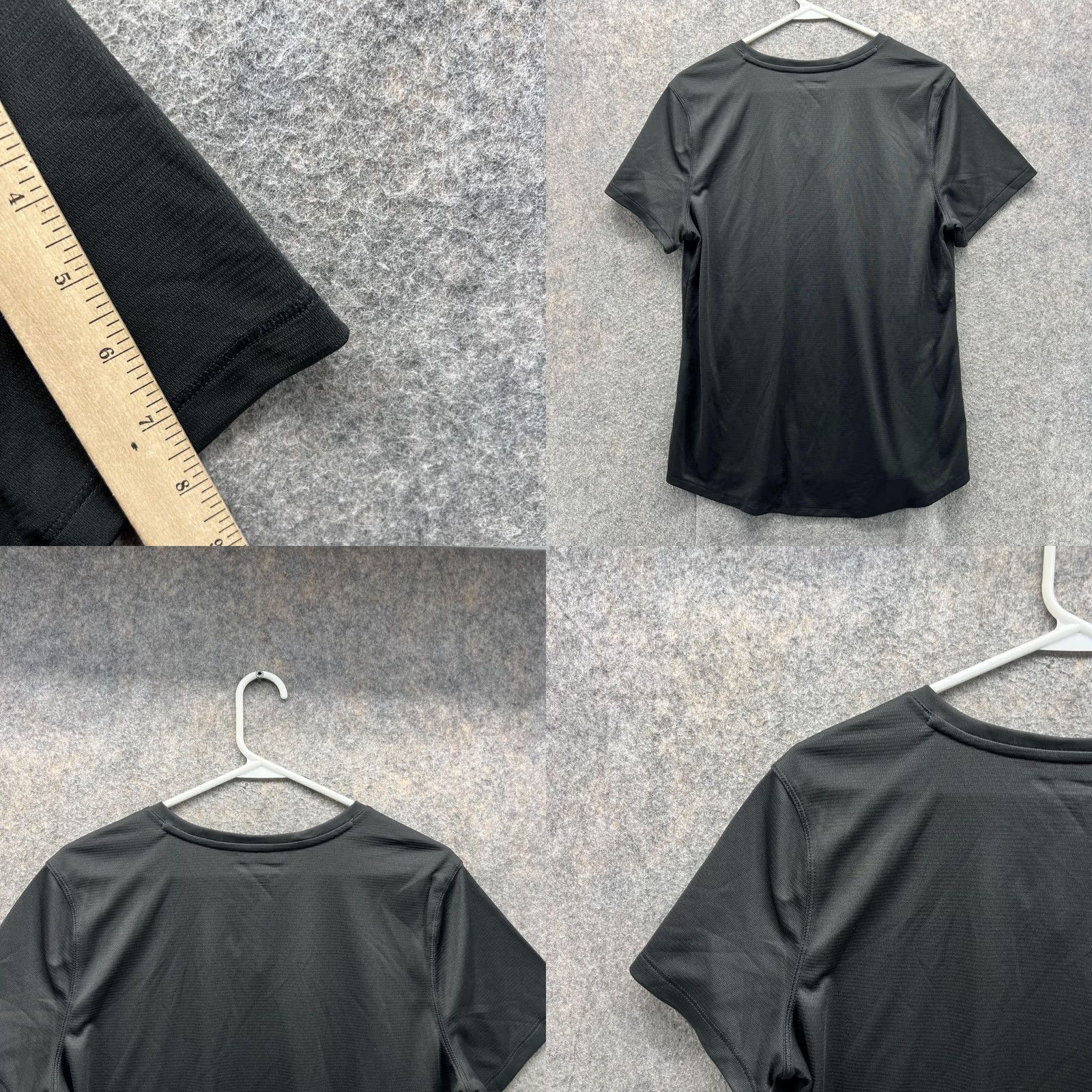 Vintage Reel legends Shirt Women Large Black Athletic Fit V-Neck Short Sleeve Polyester Knit Casual Shirt Womens L Black Name brand: Reel legends Size L / US 10 / IT 46 - 8 Thumbnail