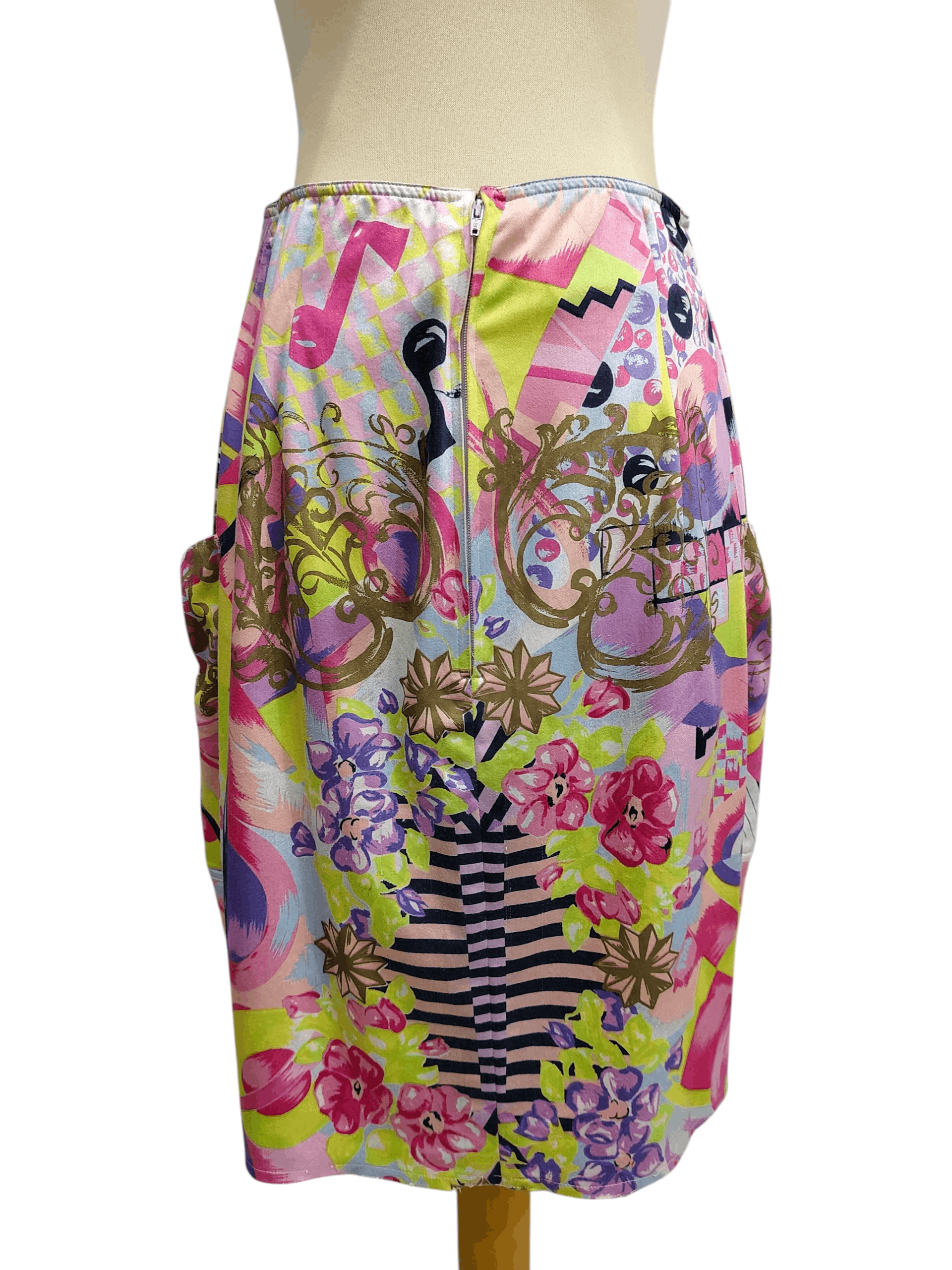 Versace ARCHIVE❤️‍🔥80s Gianni Versace Psychedelic Baroque Art Skirt Size 30" / US 8 / IT 44 - 2 Thumbnail