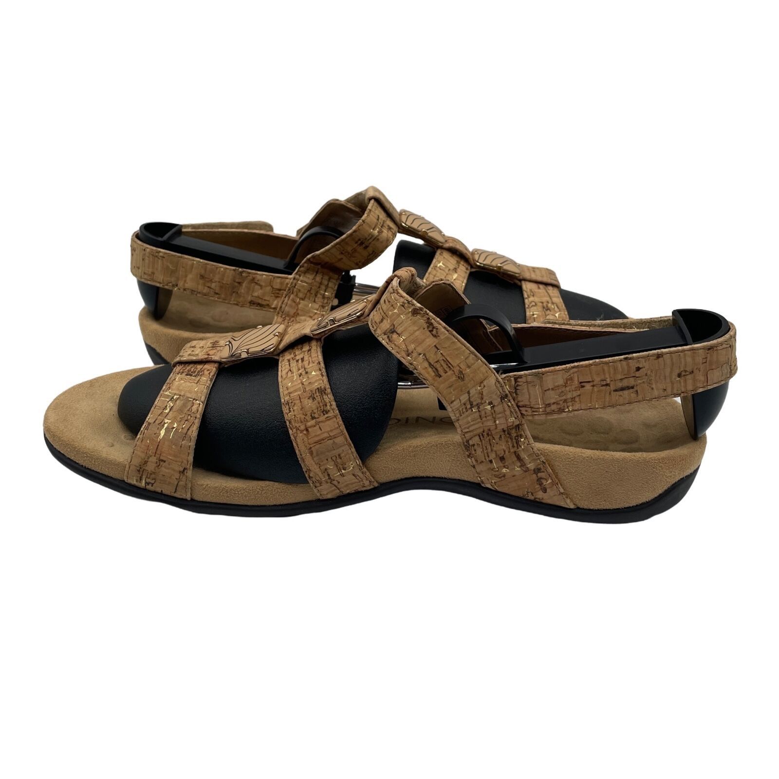 Vionic Vionic Amber 44 Sandals Orthaheel Ankle Strap Gold Cork 7 Size US 7 / IT 37 - 6 Thumbnail