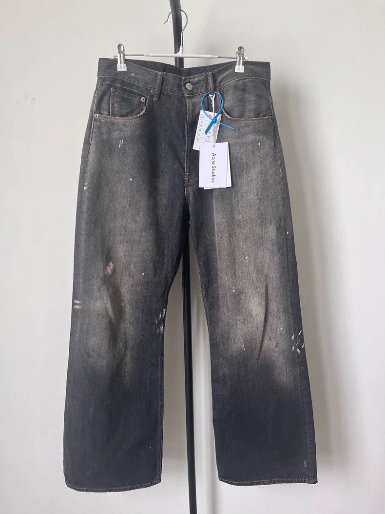 Acne Studios Acne Studios Washed low-waisted wide-leg design jeans Size US 30 / EU 46 - 1 Thumbnail