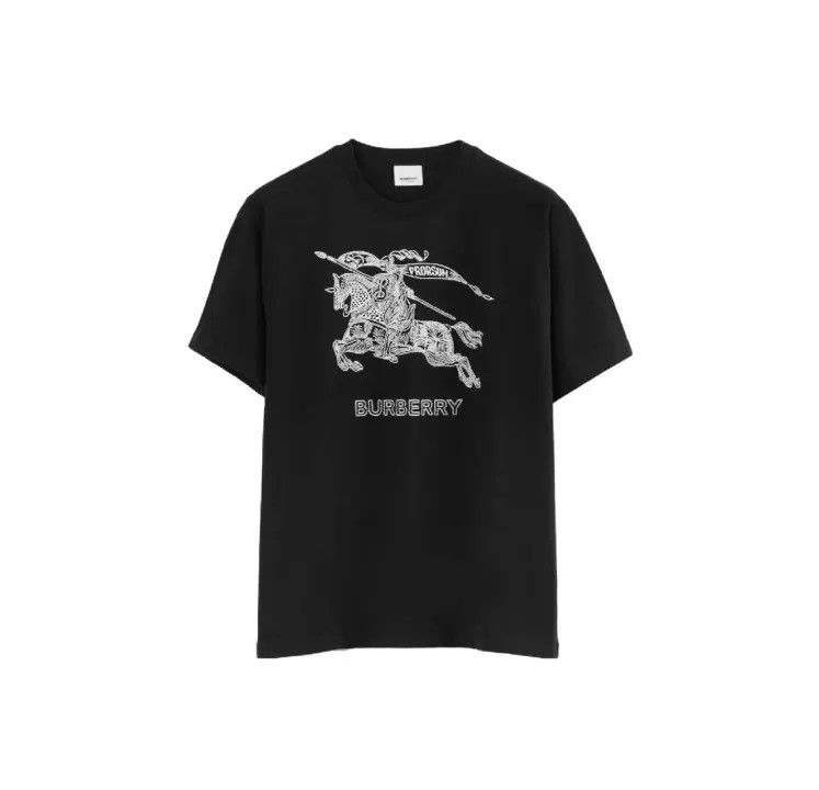 Burberry Burberry Embroidered Equestrian Short Sleeve T-Shirt Size US L / EU 52-54 / 3 - 1 Thumbnail
