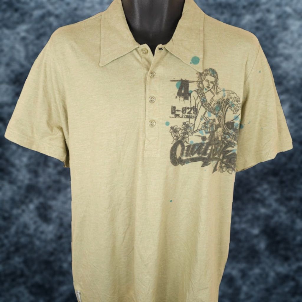 Quiksilver VINTAGE Quiksilver Polo Shirt Mens Size L Green Surfer Surf & Skate Wave Hawaiian Shirt Collar Button-Down Mens Size US L / EU 52-54 / 3 - 1 Thumbnail