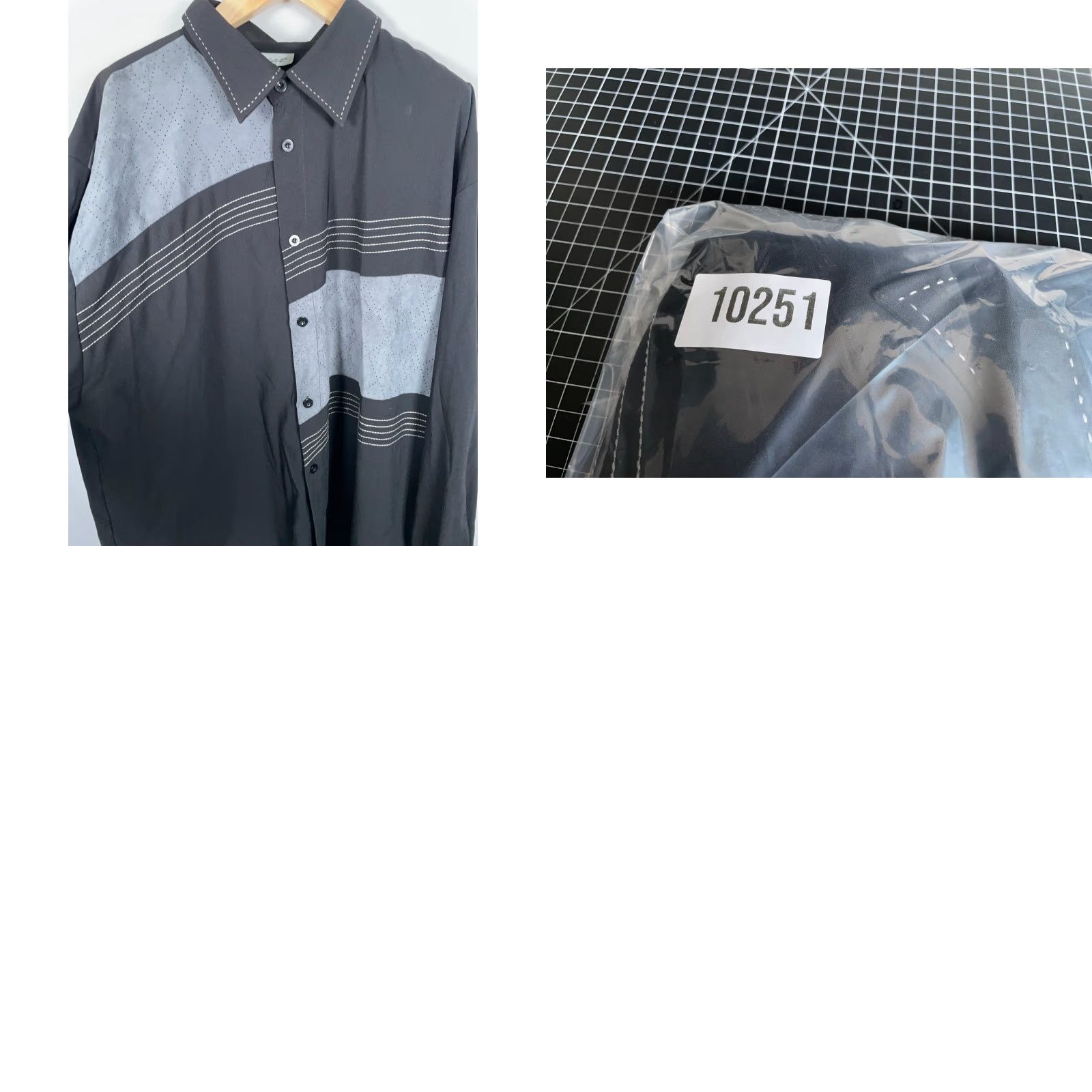 Vintage VINTAGE Abstract Pattern Shirt Men 4XL Black Gray Faux Suede Panel Y2K Style Button-Up Long Sleeve Geometric 90s Hip Hop Retro Mens Size US XXL / EU 58 / 5 - 9 Thumbnail