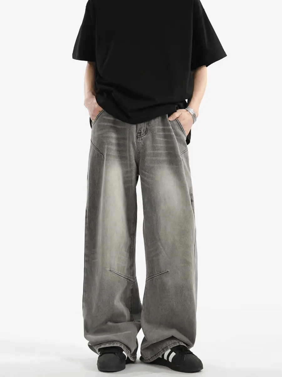 Japanese Brand × Jean High street washed and distressed baggy jeans Size US 30 / EU 46 - 1 Thumbnail