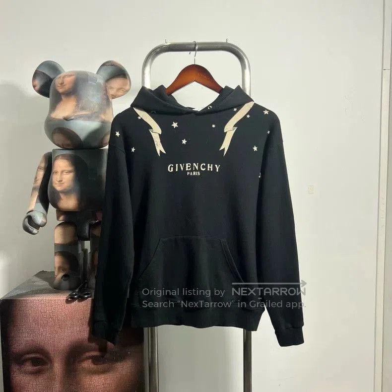 Givenchy Logo Print Black Hoodie .