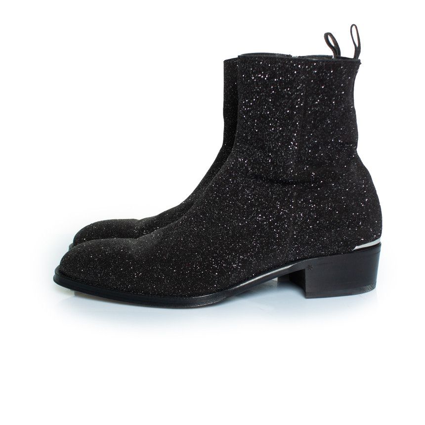 Alexander McQueen Alexander McQueen, Glitter ankle boots in black Size US 12 / EU 45 - 2 Thumbnail