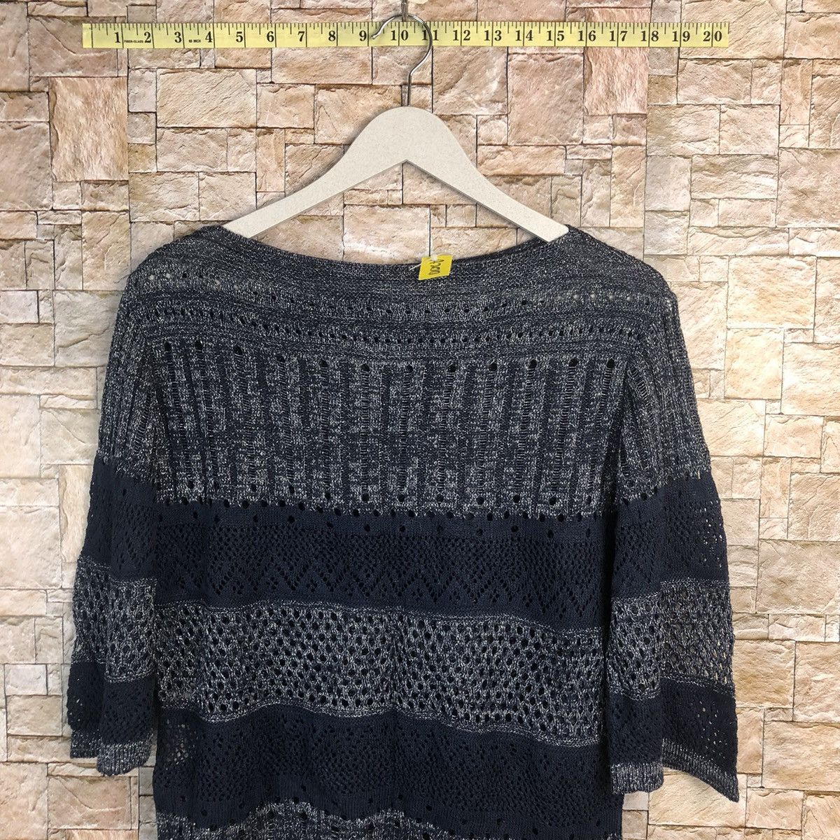 Homespun Knitwear × Japanese Brand × Vintage Japanese Brand Dark Blue crochet vintage Knitwear #A200 Size M / US 6-8 / IT 42-44 - 2 Thumbnail