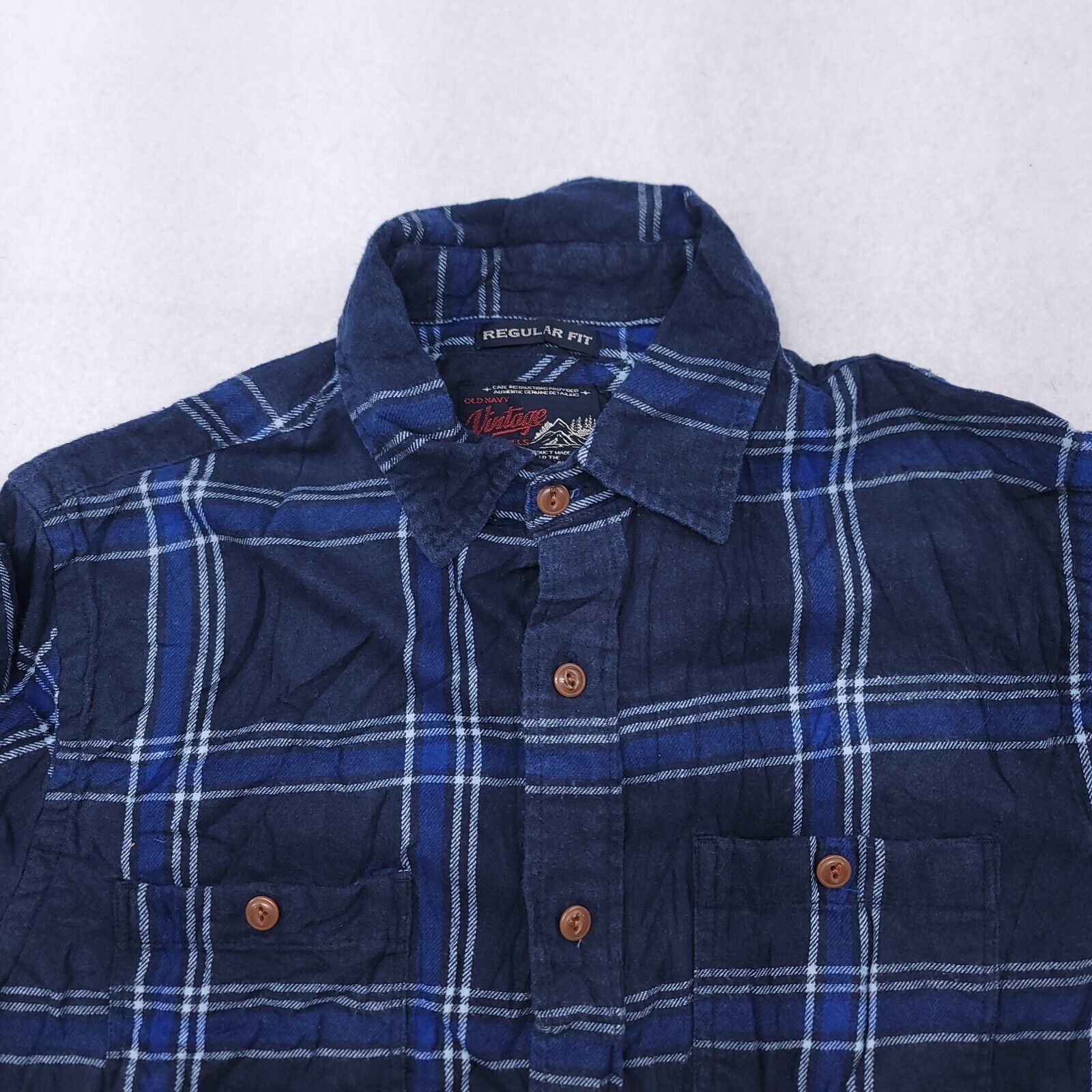 Old Navy Old Navy Windowpane Flannel Shirt Mens Size Medium M Blue Size US M / EU 48-50 / 2 - 1 Thumbnail