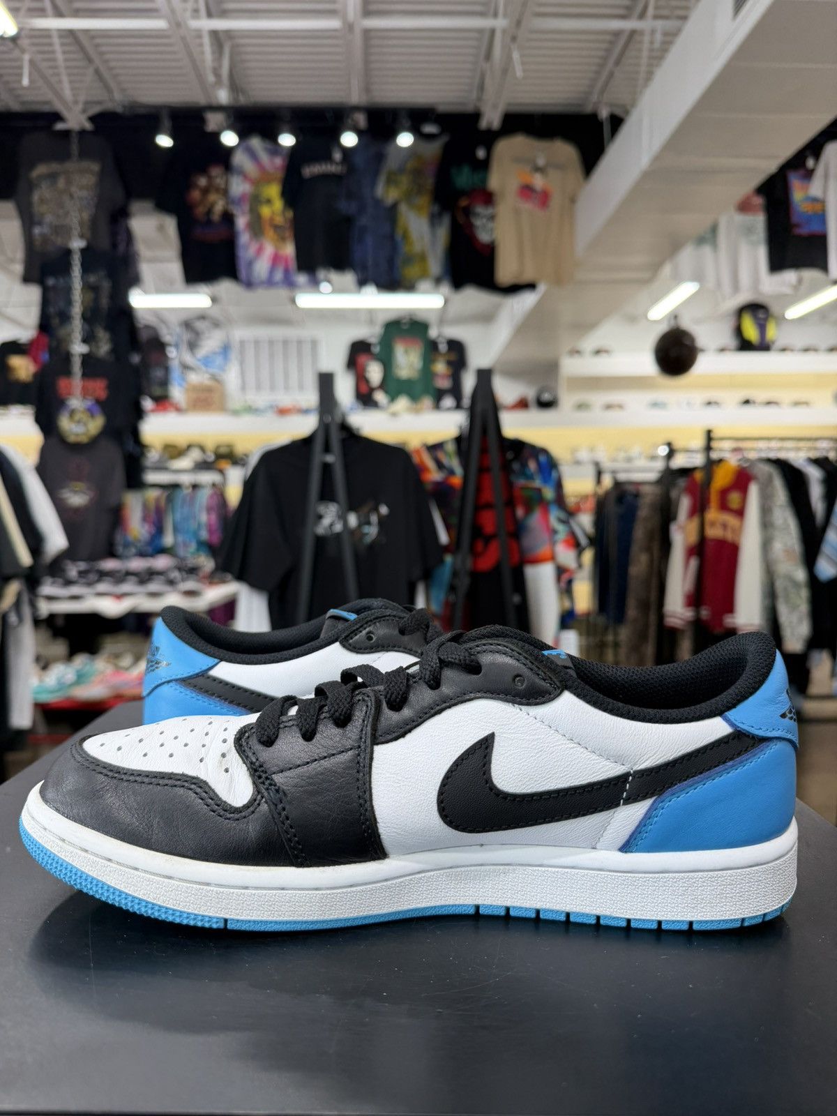 Jordan Brand Jordan 1 Low Black Dark Powder Blue Size 8.5 (2022) Size US 8.5 / EU 41-42 - 4 Thumbnail