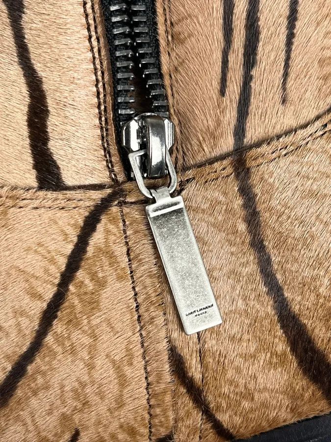 Saint Laurent Paris Saint Laurent Taupe Suede Tiger Stripe Boots Size US 9 / IT 39 - 8 Thumbnail