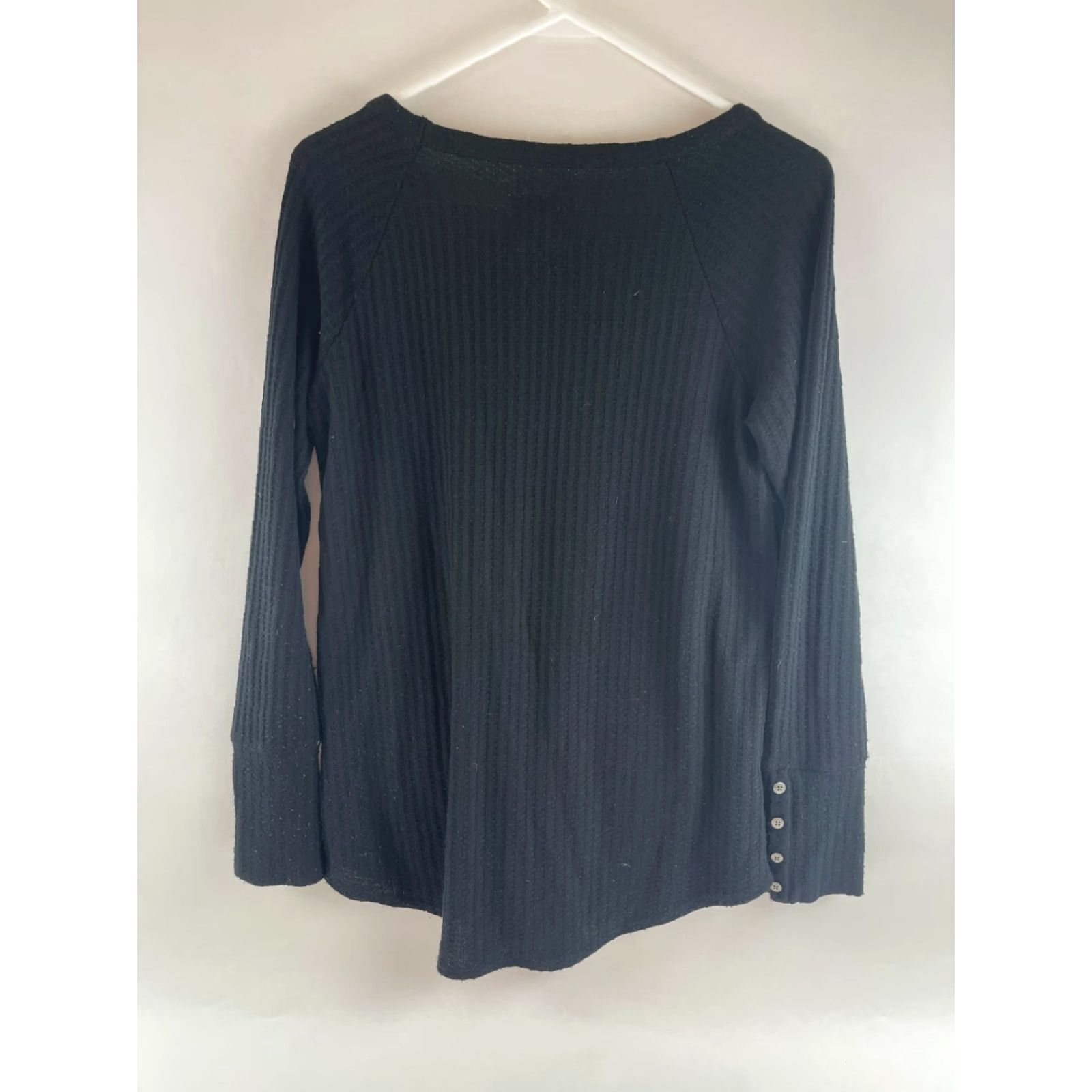 Vintage CHA SOR Sweater Women's Size Medium Black Boat Neck Pullover Long Sleeve Buttons Size M / US 6-8 / IT 42-44 - 2 Thumbnail